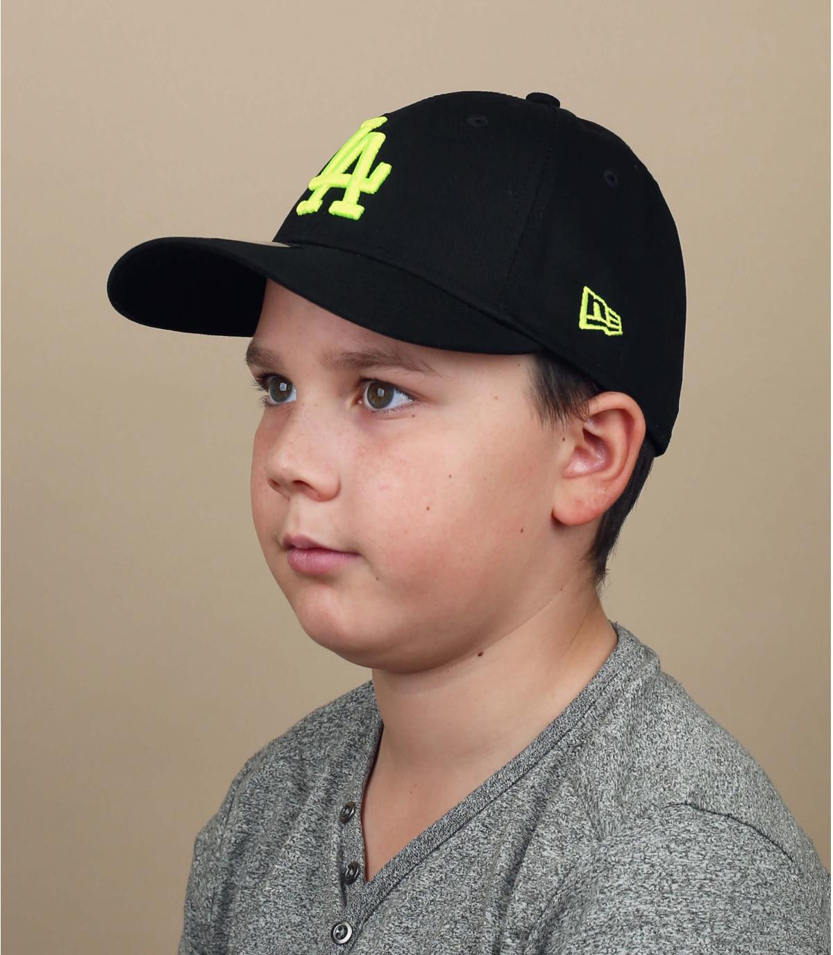 casquette enfant LA schwarz gelb Kids LA black neon yellow